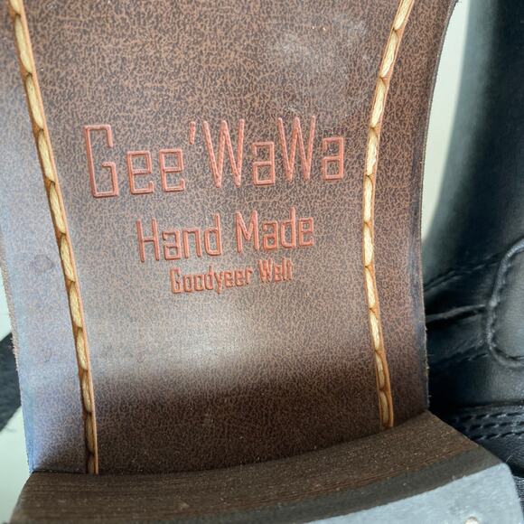 Gee'WaWa Motorcycle Biker Boots Mid Calf Black Leather Harness Straps Women 9 M - Picture 2 of 16